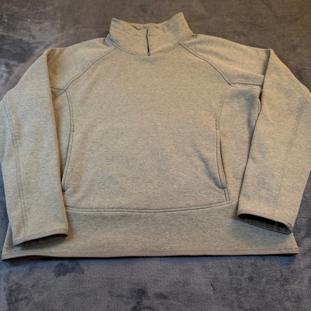 Mountain Hardwear Green Quarter Zip Fleece Pullover Sweatshirt Womens Large